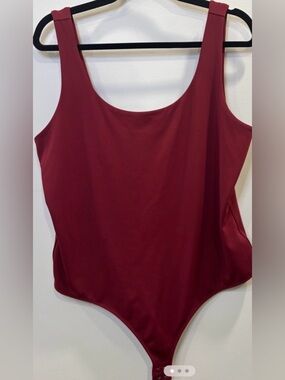 Express Red Bodysuit XXL Scoop Neck Stretch Tank Snap Bottom